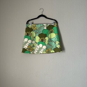 Zara Green A-Line Mini Skirt Resort Wear